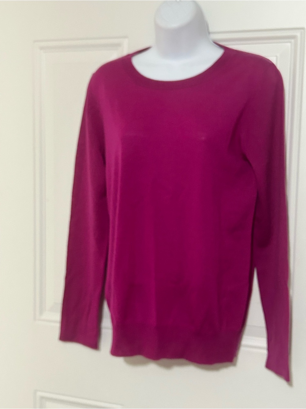 Classic Crewneck Sweater in Deep Fuchsia